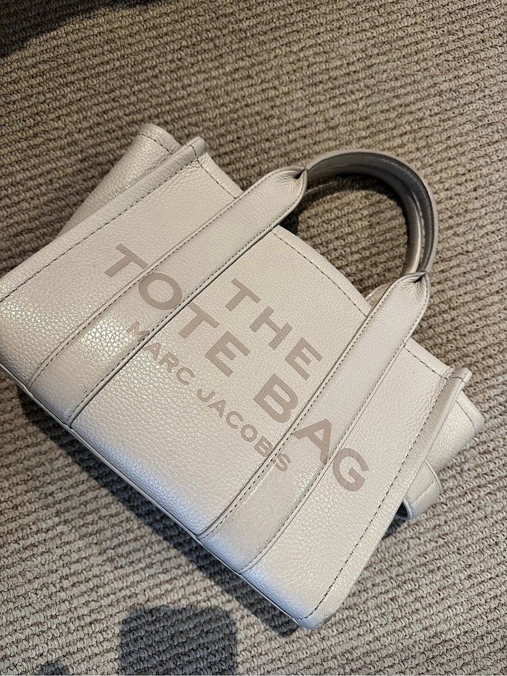 Marc Jacobs The Leather Mini Tote Bag White Tote